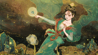 国潮敦煌中国风祥云飞天古风LED背景视频素材