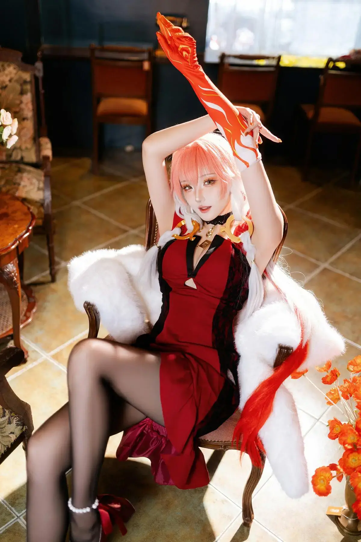 Cosplay｜瓜希酱 – 鸣潮 长离·必胜客联动