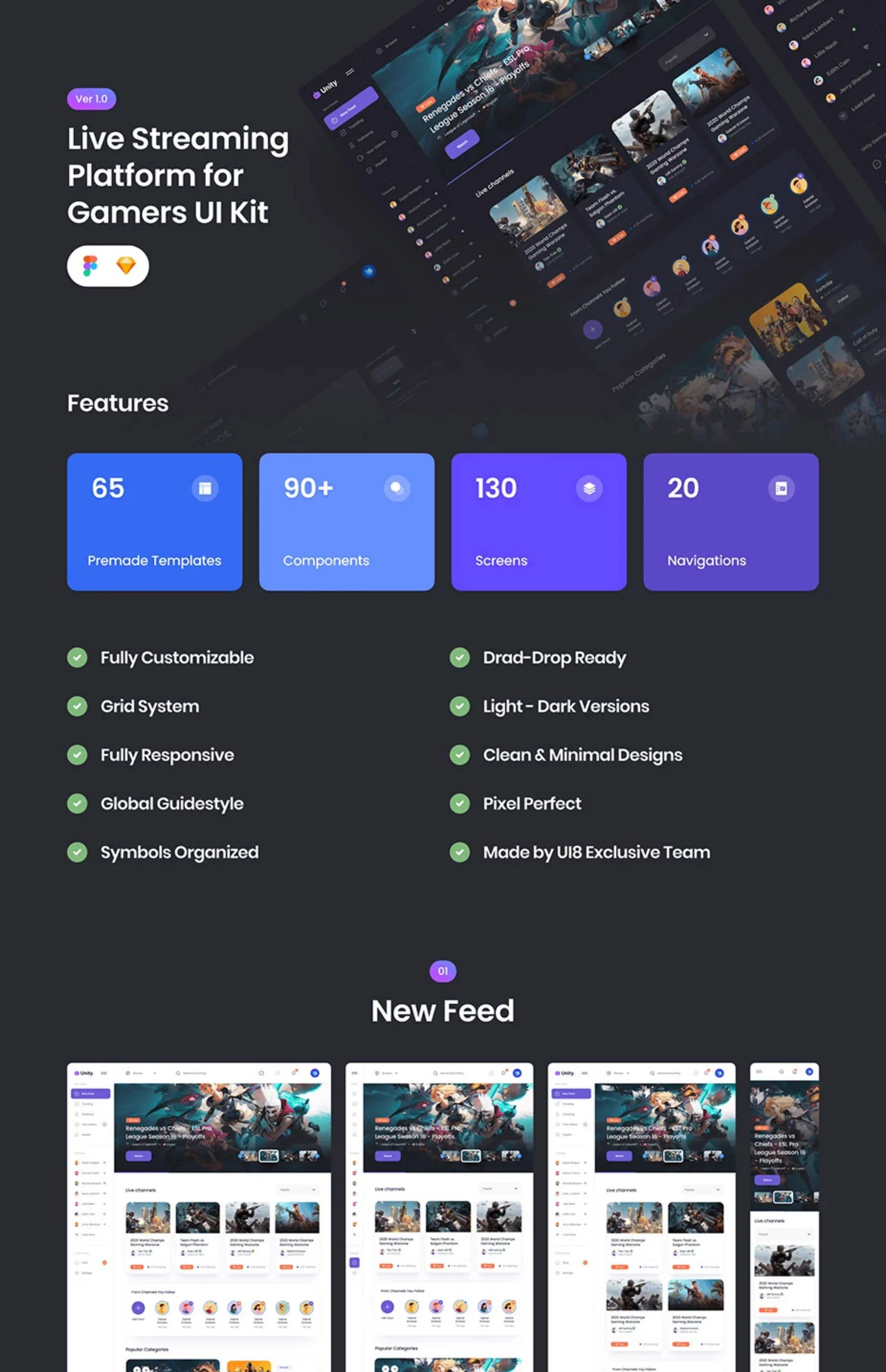 游戏APP后台管理系统HTML网站模板源码UI设计界面模板XD\SKETCH 
