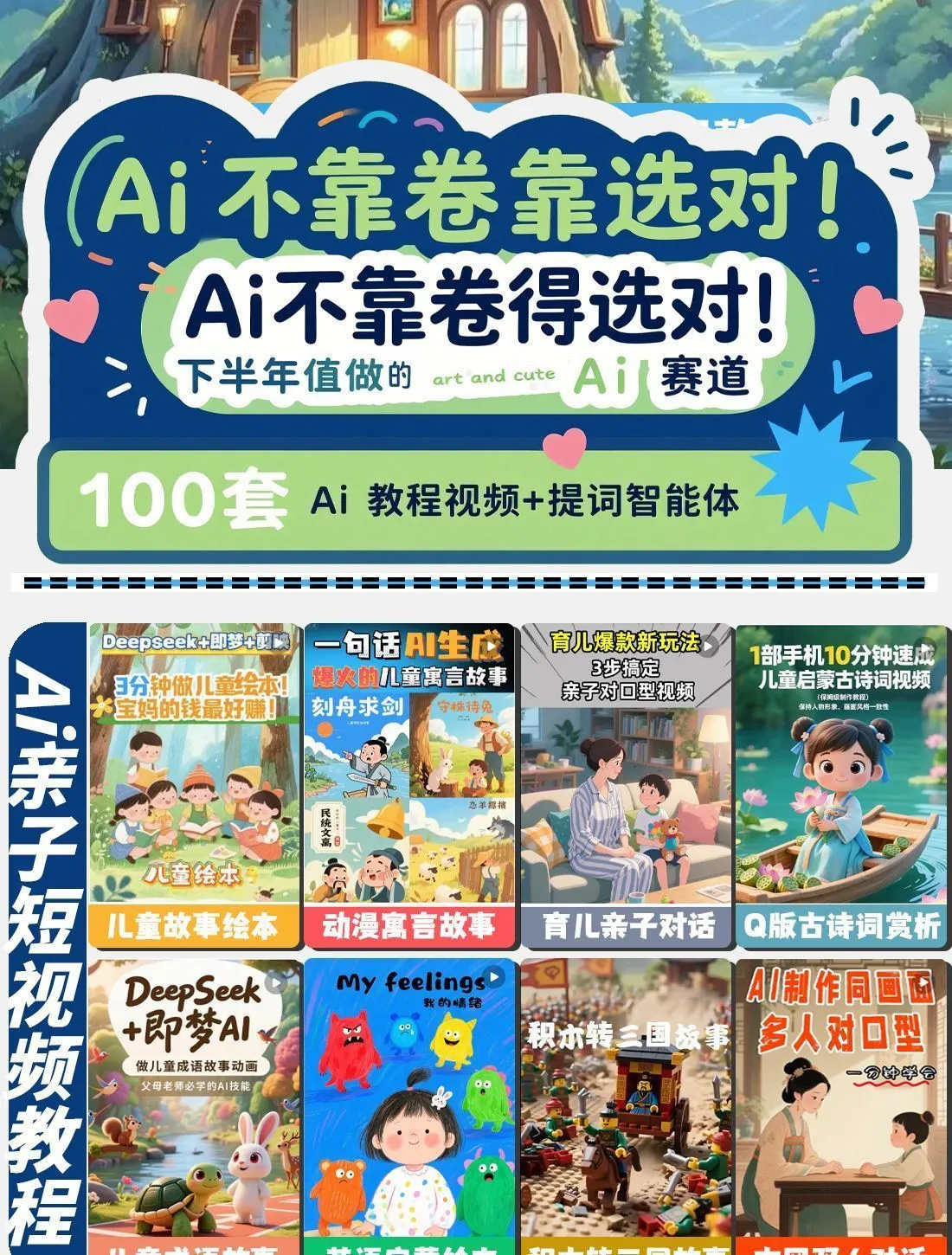 DeepSeek短视频制作教程提示词即梦AI可灵动画剪映豆包动画教程3d