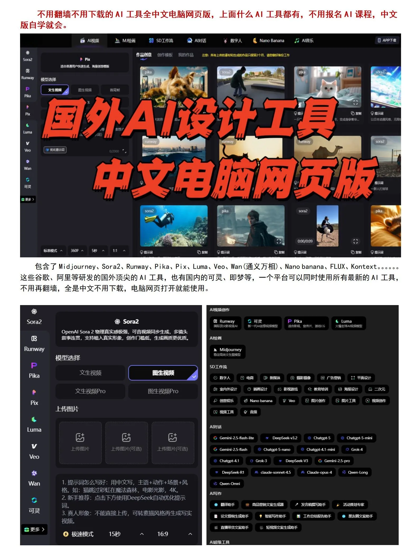 美女Ai绘图 Ai跳舞提示词（含全套教程）中文版Ai工具集合