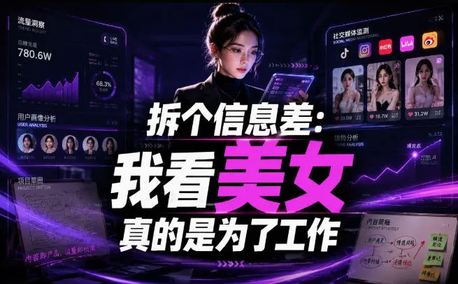 我给看美女找了一个非常恰当的理由,信息差项目