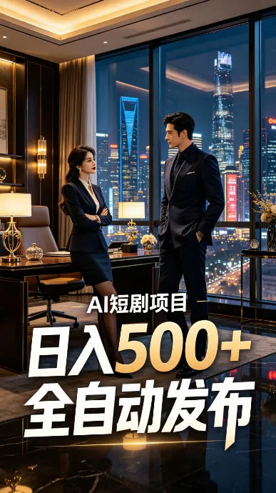 快手AI短剧自动发布,矩阵批量运营变现,轻资产副业项目,日入500+