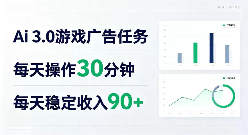 Ai广告任务3.0玩法,每天操作30分钟,单日稳定收入90+【揭秘】 Ai广告任务3.0玩法,每天操作30分钟,单日稳定收入90+【揭秘】