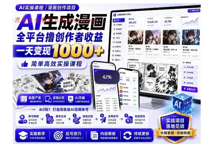AI生成漫画全平台撸创作者收益内部课程 图1 AI生成漫画全平台撸创作者收益内部课程 图1