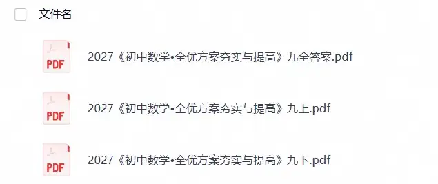 2027《初中数学•全优方案夯实与提高》九全