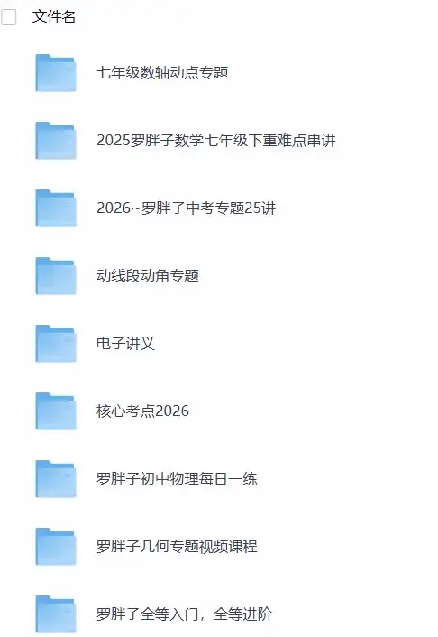 【精品课程】2026初中罗P子最新视频课程+讲义(数学物理)