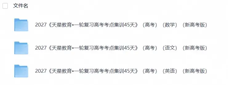 2027《天星教育•一轮复习高考考点集训45天》(高考)(语文数学英语)(新高考版)