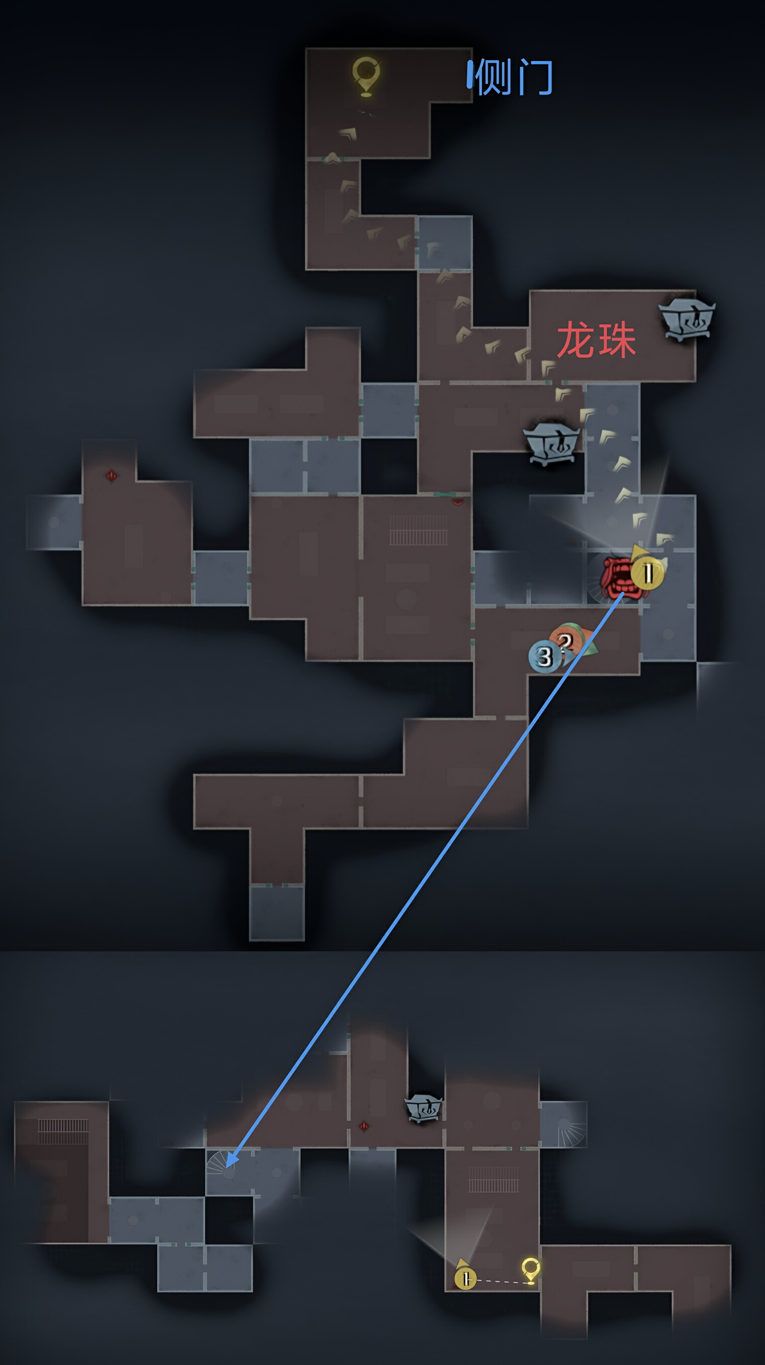 超自然行动组:精绝古城困难┏型地图小抄完整版 右(胖)下有路