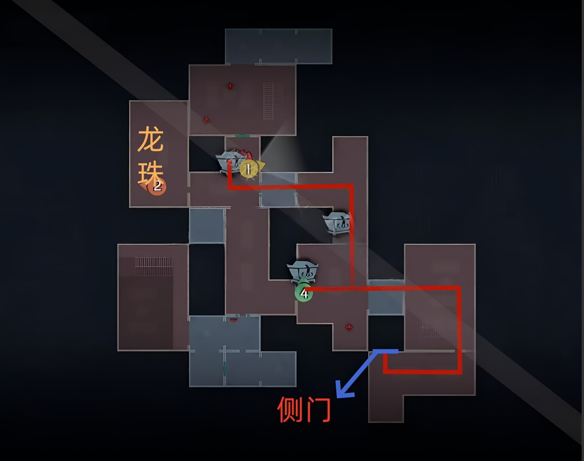 超自然行动组:精绝古城困难┏型地图小抄完整版 上左 上有路