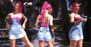 《赛博朋克2077》牛仔吊带裙外观MOD